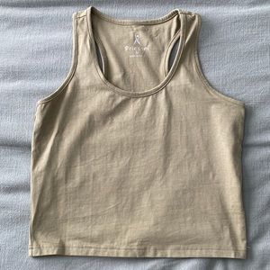 Olive green racerback stretchy crop top